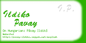 ildiko pavay business card